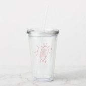 Stupid Cupid Heart With Arrows Funny Sarcastic アクリルタンブラー (裏面)