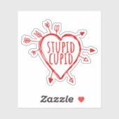 Stupid Cupid Heart With Arrows Funny Sarcastic シール (シート)