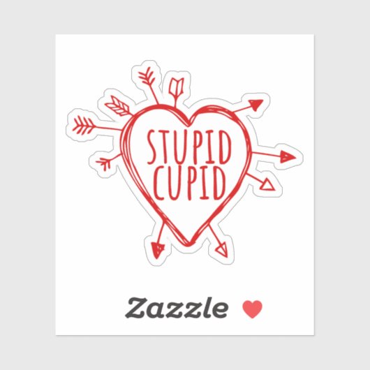 Stupid Cupid Heart With Arrows Funny Sarcastic シール (シート)