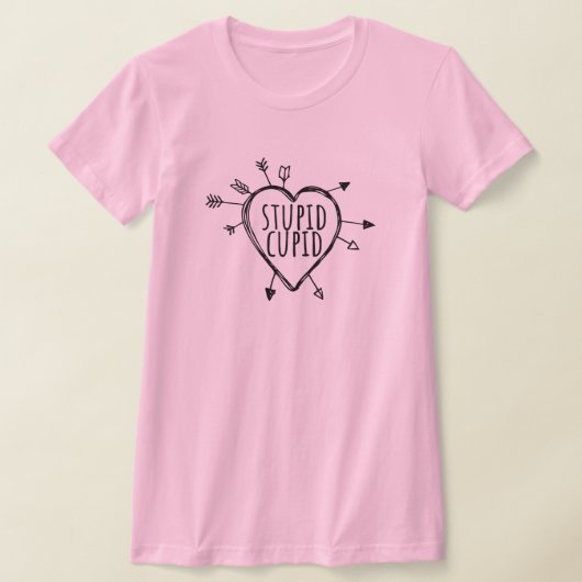 Stupid Cupid Heart With Arrows Funny Sarcastic Tシャツ (レイダウン)