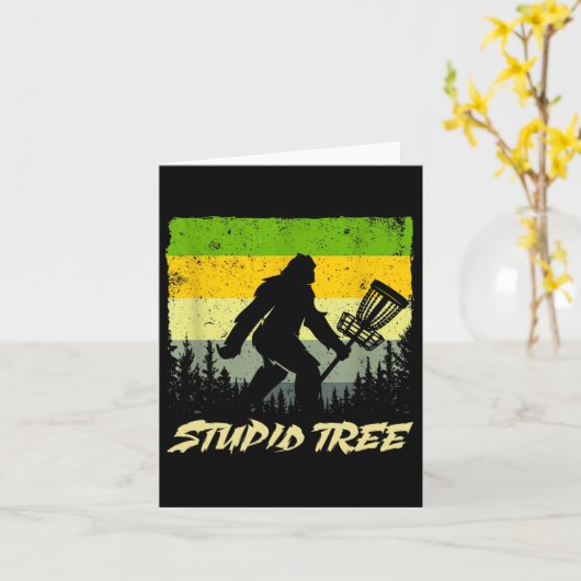 Stupid Tree Disc Golf Funny Frisbee Golf  カード (黄色い花)