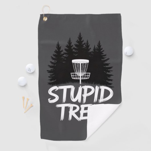 Stupid Tree Disc Golf Funny Frisbee Golf Golfer ゴルフタオル (インサイチュ)