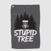 Stupid Tree Disc Golf Funny Frisbee Golf Golfer ゴルフタオル (正面)