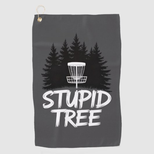 Stupid Tree Disc Golf Funny Frisbee Golf Golfer ゴルフタオル (正面)