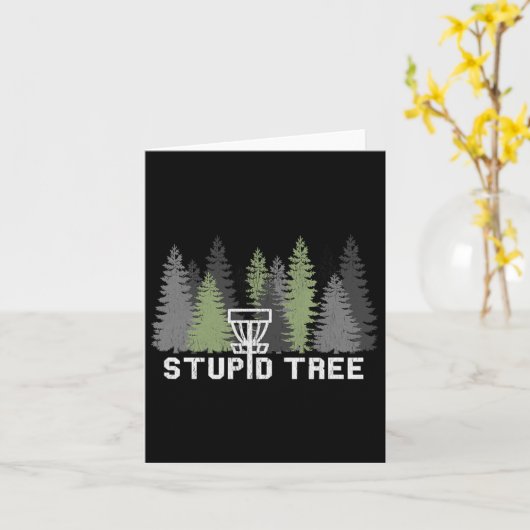 Stupid Tree Funny Disc Golf Frolf  カード (黄色い花)