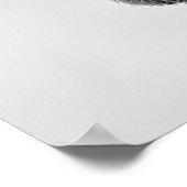 Sturdy highland cow in monochrome ポスター (角)