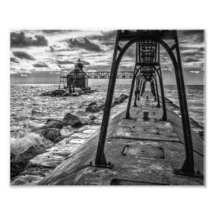Sturgeon Bay, WI – レイク素晴らしスライトハウス フォトプリント