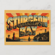 Sturgeon Bay WI 灯台の崖の海の洞窟アート