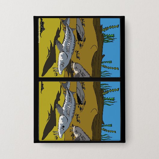 STURGEON COLORING PAGE SPOT DIF - button 缶バッジ (正面)