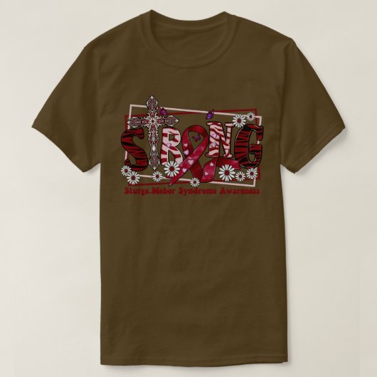 SturgeWeber症候群認識度クロスリボン強 Tシャツ (デザイン正面)