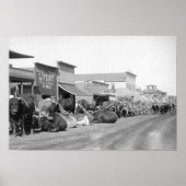 Sturgis写真のメイン通りに沿った牛のチーム ポスター (正面)