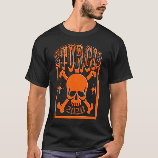 STURGIS 2020バイクもしくは自転車に乗る人ギア Tシャツ (正面)