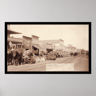 Sturgis Dakota Territory SD 1887のオックスチーム ポスター