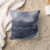 Stürmische Nacht auf den Meer クッション (ブランケット)
