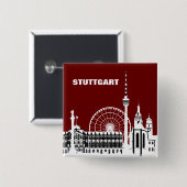 Stuttgar Stadt Skyline - Button / Anstecker / Pin 缶バッジ (正面&裏面)