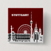 Stuttgar Stadt Skyline - Button / Anstecker / Pin 缶バッジ (正面)