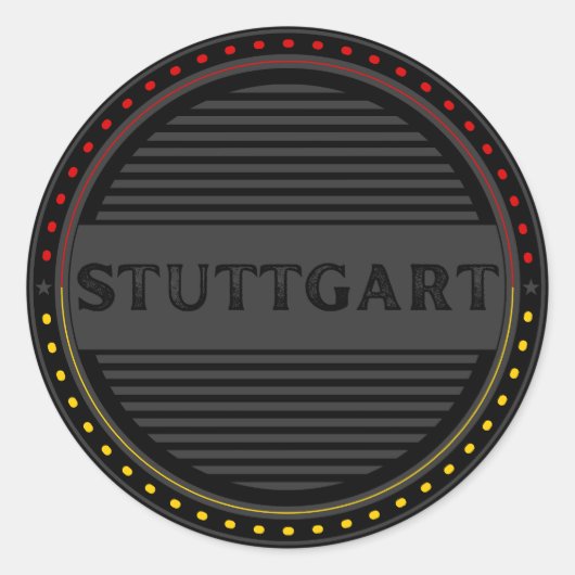 Stuttgart City Pride Emblem – German Identity ラウンドシール (正面)