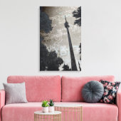 Stuttgart Fernsehturm Art Poster キャンバスプリント (インサイチュ (リビング))