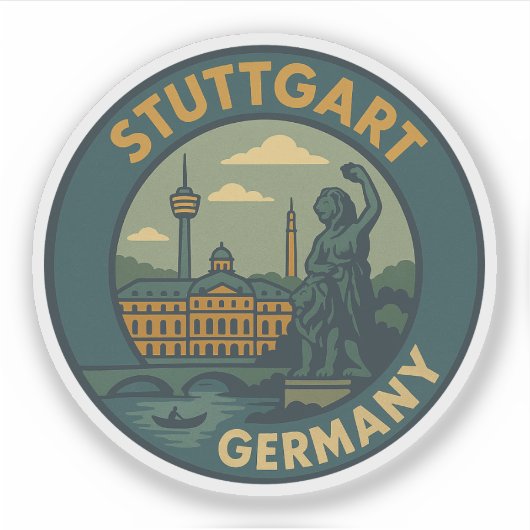 Stuttgart Germany City Art シール (正面)