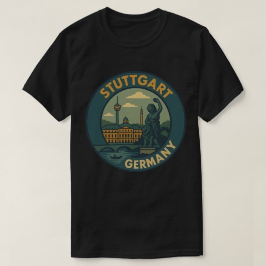 Stuttgart Germany City Art Tシャツ (デザイン正面)