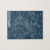 Stuttgart Germany Minimalist City Map Line Art ジグソーパズル (横)
