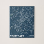 Stuttgart Germany Minimalist City Map Line Art ジグソーパズル<br><div class="desc">Stuttgart Germany Minimalist City Map Line Art in Blue Puzzle</div>
