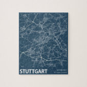 Stuttgart Germany Minimalist City Map Line Art ジグソーパズル (縦)
