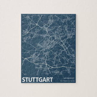 Stuttgart Germany Minimalist City Map Line Art ジグソーパズル