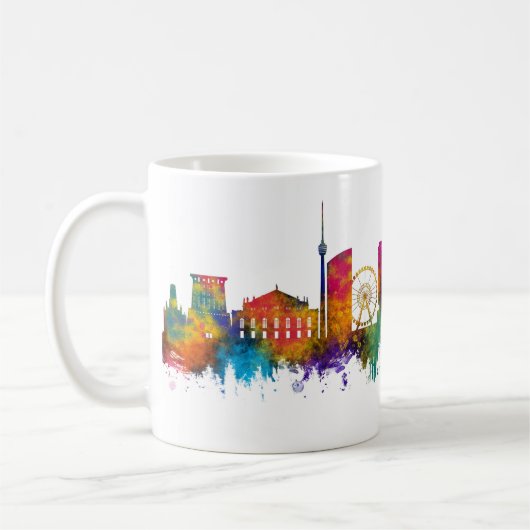 Stuttgart Germany Skyline コーヒーマグカップ (左)