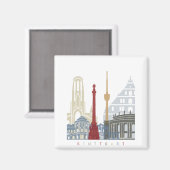 Stuttgart skyline poster マグネット (正面/裏面)
