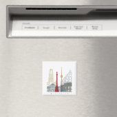 Stuttgart skyline poster マグネット (インサイチュ (食洗機))
