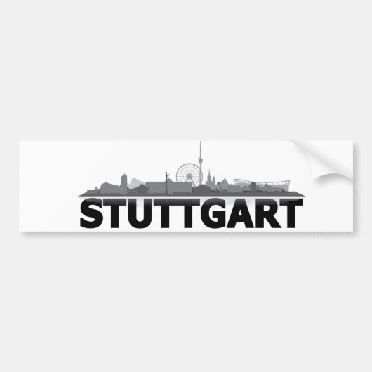 Stuttgart Stadt Skyline - Autoaufkleber /Aufkleber バンパーステッカー (正面)