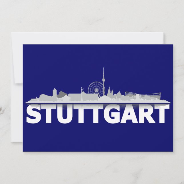 Stuttgart Stadt Skyline - Postkarte / Klappkarte (正面)