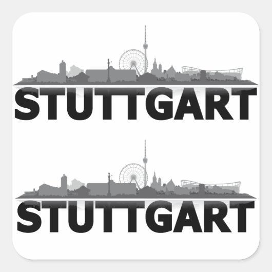 Stuttgart Stadt Skyline - sonstige Geschenkideen スクエアシール (正面)