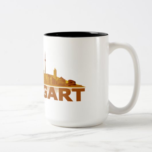 Stuttgart Stadt Skyline - Tassen / Becher / Krüge ツートーンマグカップ (右)