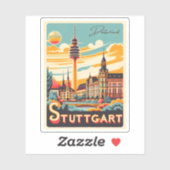 Stuttgart TV Tower - Fernsehturm germany gift シール (シート)