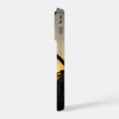 Stuurwiel van zeiljacht met ondergaande zon. iPhoneケース (左側面)