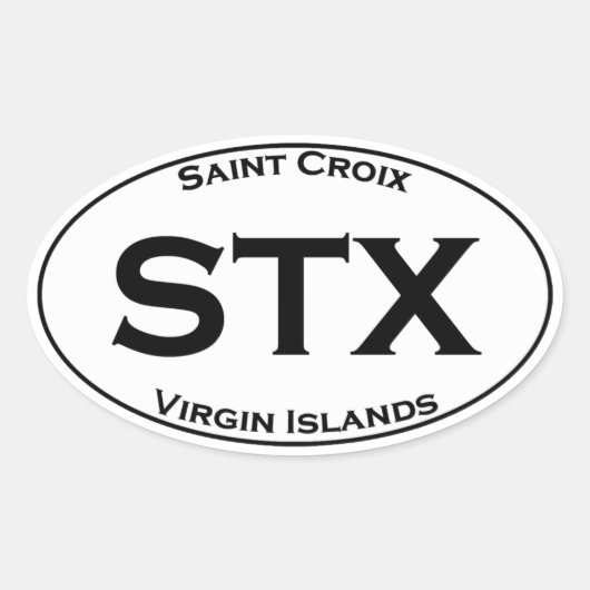 STX – セントクロワヴァージン諸島ユーロスタイル楕円 楕円形シール (正面)