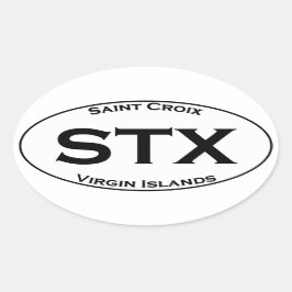 STX – セントクロワヴァージン諸島ユーロスタイル楕円 楕円形シール