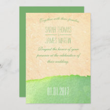 Styishの緑の水彩画の結婚式招待状