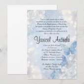 Style 18 Sky Blue Butterflies 招待状 (正面/裏面)