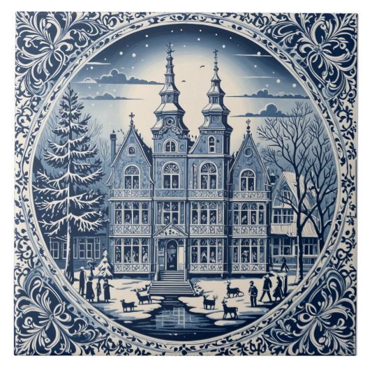 style delft hiver/Noël 1 タイル (正面)