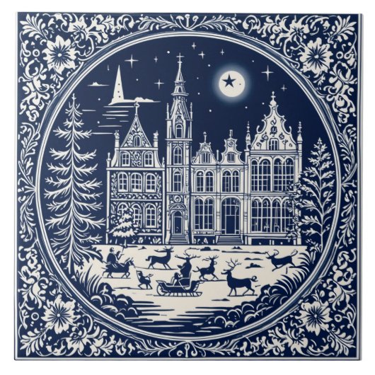 style Delft hiver/Noël 3 タイル (正面)