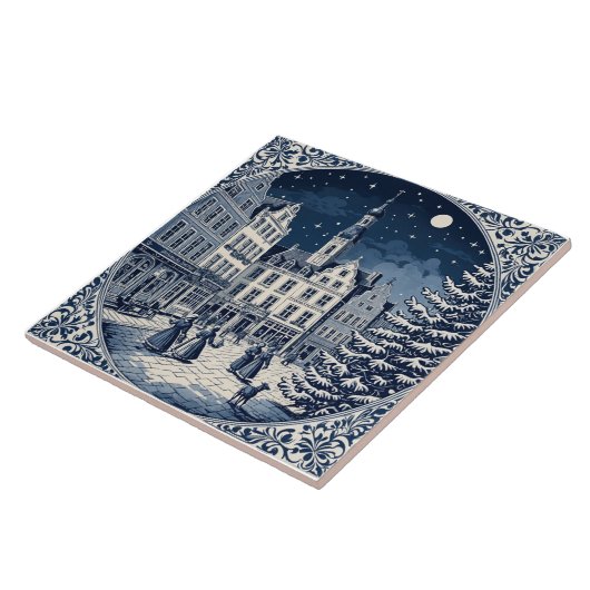 style Delft hiver/Noël 5 タイル (側面)