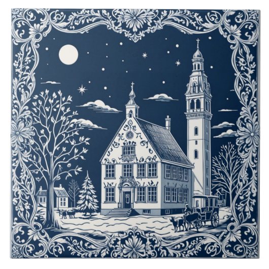 style Delft hiver/Noël 7 タイル (正面)