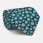 Style Peacock | Luxury Diamond Teal Blue ネクタイ (ロール)
