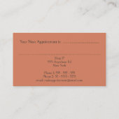 Styled Hair Salon Appointment Business Card 予約カード (裏面)