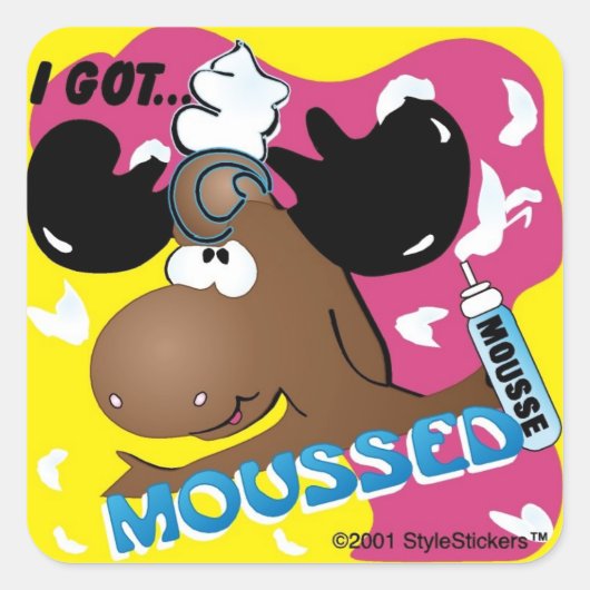 StyleStickers™ 'I 得 Moussed!' スクエアシール (正面)