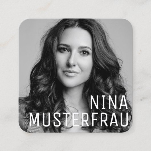 Stylische Foto Visitenkarten Vorlage -  スクエア名刺 (正面)