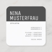 Stylische Foto Visitenkarten Vorlage -  スクエア名刺 (裏面)